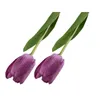 Decorative Flowers Artificial Tulip 2Pcs Beautiful Aesthetics Easy To Care Table Centerpieces Fake Decor Living Room Supplies
