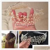 Hårsmycken Forseven Goldsier Color Pearls Headband Headpieces Women Kids Tiara Bride Coroa Noiva Accessories Drop Dhgarden Dhoei