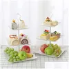 Organisation De Stockage De Cuisine Plateau Blanc En Plastique Bandeja Gâteau Stand Dessert Candy Pan Tea Party Plateau De Service Noix De Fruits Dans La Partie D Dh0Dk