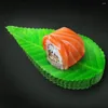 Juegos de vajilla 200 piezas Sashimi Leaf Sushi Bento Box Divisor Decoración Platos de queso Decoraciones de platos Juego verde Plato de hojas hawaianas