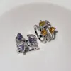 Pierścienie klastra luksus słodka miłość sześcienna cyrkonia 925 srebrne otwieranie srebrne regulowane pierścionki Kobiety herbaciarskie akcesoria biżuterii