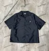 Xinxinbuy Men Designer Tee T Shirt 2024 Pocket Nylon Milan Sets z krótkim rękawem bawełniane kobiety czarne białe s-xl