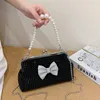 Torby wieczorowe Diamond Bow Women Sain Modna moda luksus projektant Pearl torebka damskie klip trendu marka crossbody