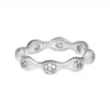 Klaster pierścieni Autentyczny 925 Srebrny pierścionek Clear Cz Modern Lovepods for Women Wedding Oryginalne akcesoria biżuterii Anillos Mujer