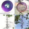 Decorative Objects Figurines 3D Rotating Wind Chimes Tree Of Life Spinner Bell For Home Decor Aesthetic Garden Hanging Decoration Dhp4A