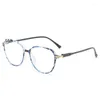 Lunettes de soleil mode ronde imprimée grande taille lunettes femmes hommes lunettes de lecture loupe dioptrie presbyte 1.0-4.0