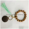 Porte-clés Tassel Bangle Keychain Party Favor Diy Bracelet En Bois Avec Anneau Bracelets Sports Chaîne Drop Delivery Bijoux Dhm7O