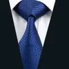 Blue Tie för män klassiska silkeshanky manschettknappar Set Jacquard Woven Formal Work Meeting Leisure N-08811994