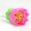 Ljus personlighet lotus blommor ljus singlelayer musik födelsedagsfest kaka glitter släpp leverans hem trädgård dhmn8