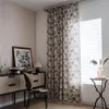 Cortina semi -blecaute da cozinha sala de estar quarto decoração caseira cortinas de janela de estilo americano folha de linho de linho de algodão americano