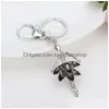 Keychains Lanyards Ny Creative Crystal Key Chain Animal Pearl Keychain Favor Bag Tillbehör Bil Pendant Fashion Metal Birthday G Dhepl