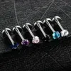Stainless Steel Lip Piercing Jewelry Crystal Heart Labret Piercing Lip Piercing Stud