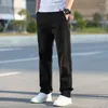 Pantaloni da uomo Cotone Casual Uomo Informale Allentato Grigio Nero Estate Dritto Pantaloni lunghi vintage Abiti uomo larghi 2023