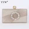 Evening Bags Sequined Womens 2023 New Rose Gold Clutch with Rhinestone Chain Sling Shoulder Party/wedding/luxury Purse 230427