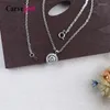 Pendentif Colliers Carvejewl Collier Court Zircon Cubique Classique Rond Simple Chaîne Mince Pour Femmes Fille Bijoux En Gros