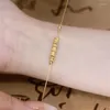 Link Armbänder Koreanische Gold Farbe Ball Charme Minimalistischen Transfer Perlen Armband Für Frauen Mädchen Mode Schmuck Zubehör Geschenk