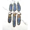 Pendentif en pierre de kyanite bleue brute naturelle en gros bronze antique soudé pierres précieuses cristaux de charme puces bijoux pour hommes femmes