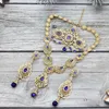 Brincos de colar Definir Neovisson de alta qualidade noiva marroquino para mulheres aristocráticas Brincho de broche Gold Color Argélia Presente