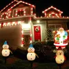 Décorations de jardin alimentées par le père Noël en plein air Noël Led Ground Light Lamp Fairy Lights Bonhomme de neige solaire