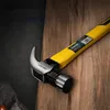 Hammer 10/13/16oz 400mm Fiberhandtag Claw Hammer med magnetkortsluckor Träbearbetning Rund huvud Strikande Surface Hammer Handverktyg