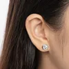 Stud Earrings Round Classic 5.0MM-6.5MM D Color Moissanite Diamond For Women 925 Sterling Silver Jewelry Gift