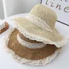 Chapéus de aba larga Visores de verão femininos Hat dobrável Sun grande lolita Cap Protection Beach Chapeau Fashion UV Femme B C7Q0