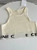 Designer T Shirt Cropped T Shirts Women Knits Tee Knitted Sport Top Tank Tops Woman Vest Yoga Tees