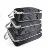 Lagring 3st/Set Compression Packing Muber Travel Storage Bag Bagage Suftväska Organiserare Set fällbart vattentätt nylonmaterial