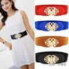 Riemen vrouwen rekken casual elastische damesjurk aan knappe brede taille riem retro buckle tailleband wilde rokbanden