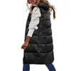 Kvinnors västar Autumn Winter Cotton Vest med huva kvinnor damer Casual midja Kvinnlig ärmlös långjacka Slim Fit Warm Puffer Coat