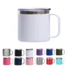 Custom logo 14oz Mugs Stainless Steel double walled insulated tumbler coffee tea camping reusable coffee cups with Handle FY5273 ss0513