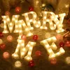 عناصر حداثة حروف الأبجدية مصابيح LED مصابيح مضيئة مصباح ديكور البطارية ضوء الليل للمنزل زخرفة عيد ميلاد الزفاف ديكور