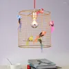 Lampade a sospensione Creative Bird Cage Light Nordic Loft Home Decor per soggiorno Camera da letto Lampada a sospensione Apparecchio di illuminazione a Led moderno