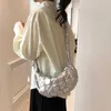 Evening Bags Fashion Simply Solid Color Pleated Shoulder Arm for Women 2023 Protable Shopping Mobile Handbags Female 230427