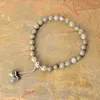 Brin perles bouddhistes tibétaines quart Mala 8mm Labradorite nouée 27 Bracelet de prière poche Yoga méditation bijoux