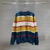 2023 Men Designer Hoodie Sweater Dubbele letter Jacquard Stripe Splicing Paris Women Red Blue White Green S-2XL