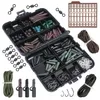 187 Pz / set Set di accessori per la pesca alla carpa Tubi per carpe Clip di sicurezza Ganci Girevoli Kit Hair rig con scatola di attrezzatura in plastica dura1829