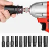 Contactdozen 12pcs Drive Socket Set 1/2 Impact Wrench 824mm Deep Socket Spanner Head Key Kit Mechanical Workshop Tools For Pneumatic Wrench