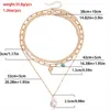 2022 Hot Selling S925 silver Jewelry Trendy Cool Multi-layer Special Shaped Girl Necklace Pearl Love Female Heart Pendant Necklace