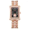 Avanadores de pulso Moda Small Square Watch Ponteiro Escala de negócios Casual Feminino Feminino Life Impermeável Liga de Zinco Quartz