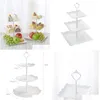 Organisation De Stockage De Cuisine Plateau Blanc En Plastique Bandeja Gâteau Stand Dessert Candy Pan Tea Party Plateau De Service Noix De Fruits Dans La Partie D Dh0Dk