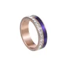 Anéis de casamento Casal de aço inoxidável Casal minimalista de zircão roxo Acessórios de dedo preto preto Jóias de joias de ouro branco KBR146