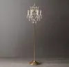 19th C. Rococo Iron Clear Crystal Floor Lamp