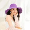 Booke Gaoke 2023 est Big Wide Brim Beach Hat Fashion Summer UV Protection Sun For Women Folding Visor Chapeu Feminino