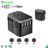 Адаптеры 4USB Universal Travel Adapter Type C Универсальный адаптер мощности для трансформатора для туристических заглушек для Eu US UK AU Travel Charger