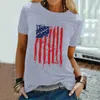 Women's T Shirts Women Printed Top Independence Day Shirt Casual Short Sleeve Round Neck Loose Super Comfy High Quality T-shirts In Stock