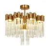 Hanger lampen Noordse LED -kristal kroonluchters plafond vintage lamp decoratieve items voor huis deco maison keukenlicht