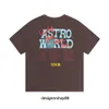 Men's T-shirts Meichao Astroworld Letter Lightning Foam Printed and Women's T-shirts