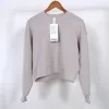 LL Women Yoga Outfit Perfectly Oversized Sweatshirts Sweater Loose Long Sleeve Crop Top Fitness Workout Crew Neck Blouse Gym898