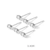 Orecchini a bottone Moda coreana Cz Ear Studs Cartilagine Orecchino per le donne Argento placcato Zircone Piccoli set Gioielli piercing Regalo